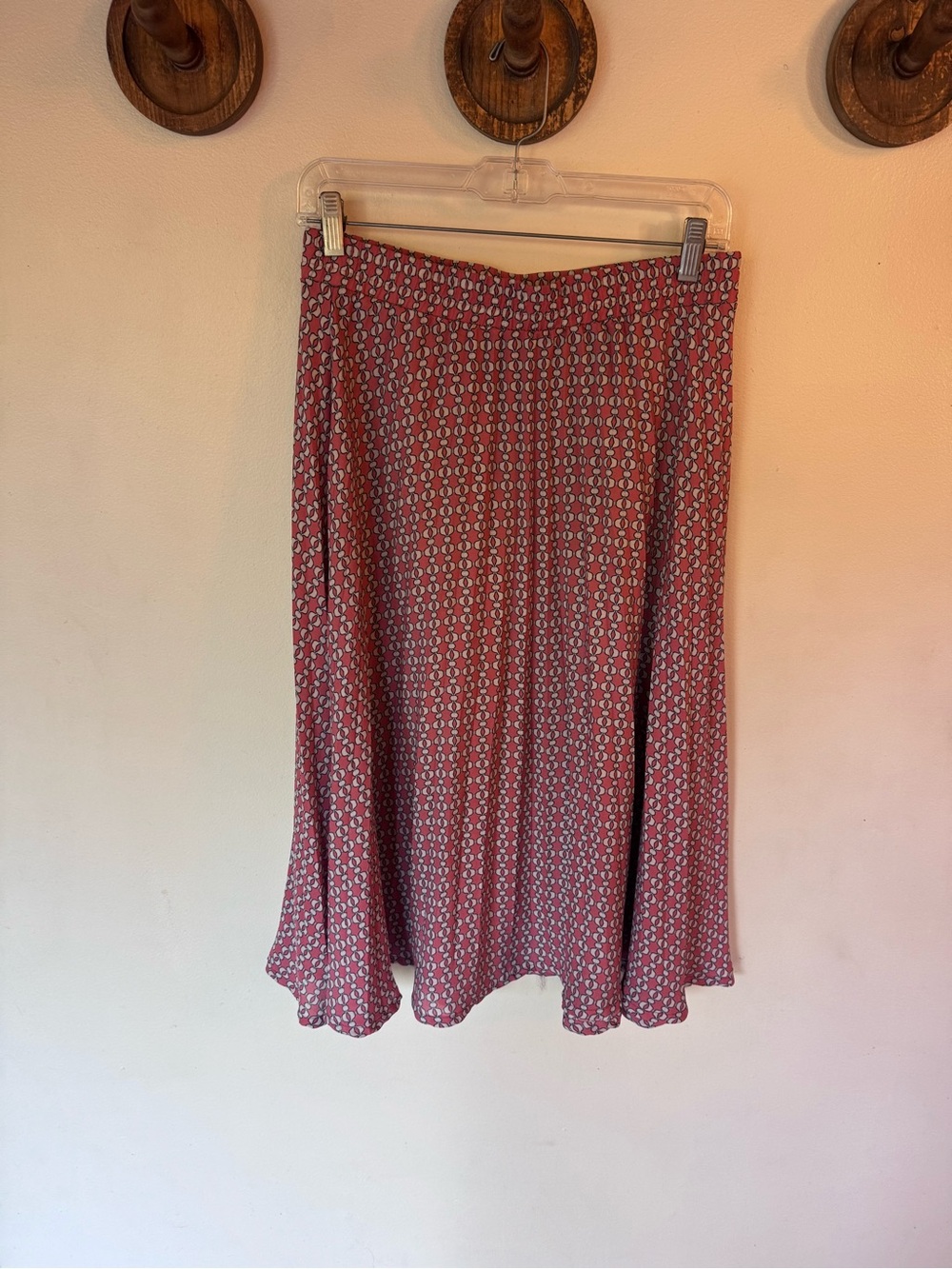 Womens Pink Printed pleated A-Line Skirt size medium